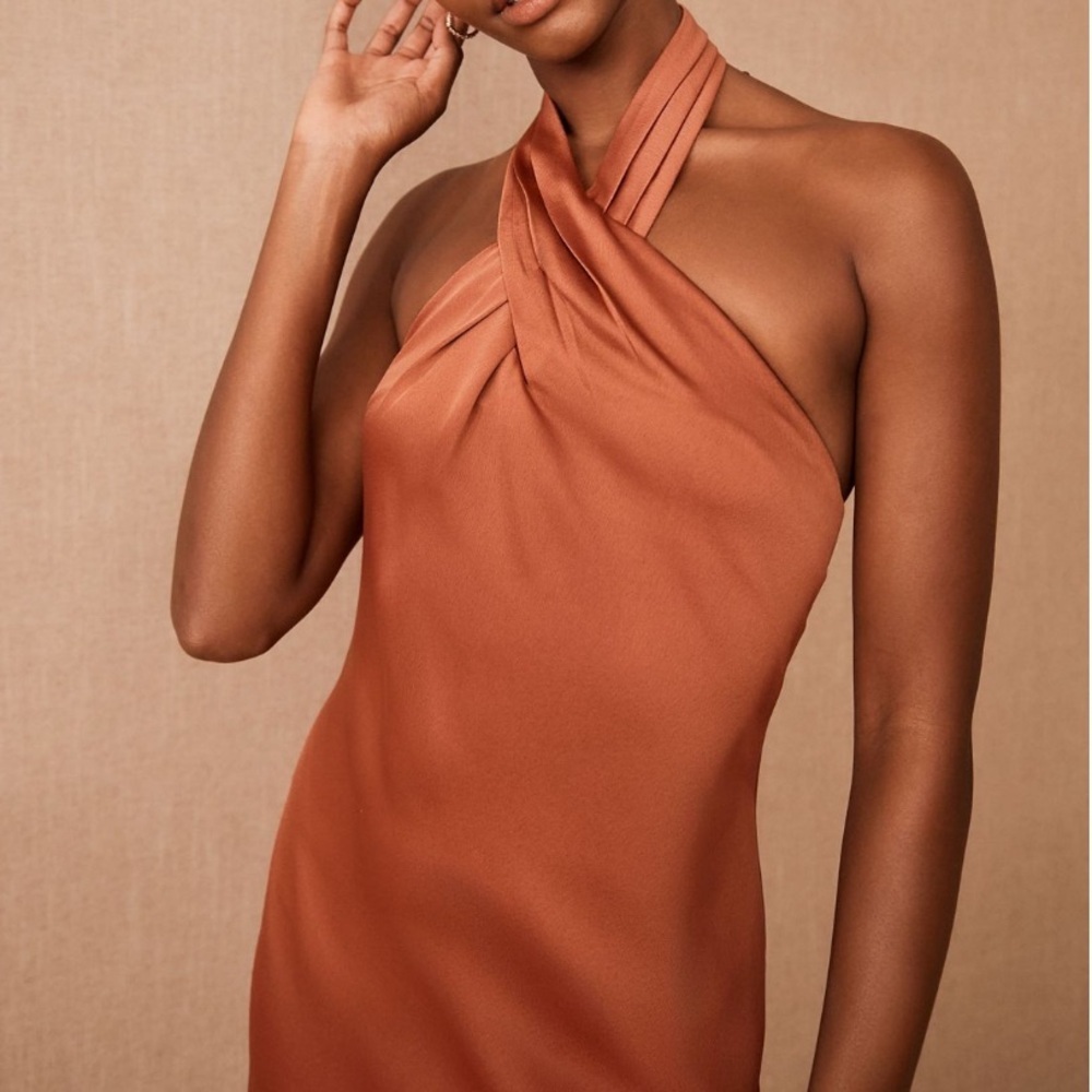BHLDN Ruby Satin Charmeuse Dress Color Terra Cotta Size 4
